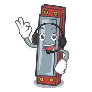 报纸文章文本口琴或口琴成功口琴人物卡通风格矢量插画沉默的口琴吉祥