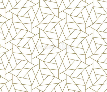 的矢量无缝的模式和金线条英语字母表的第20个字母无缝的几何线条图案