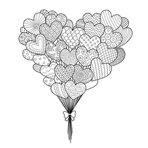 线条艺术关于he艺术ed形状气球为设计元素和科利照片