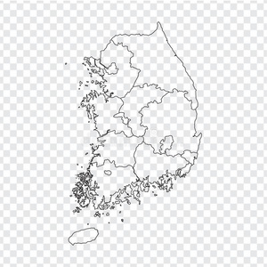 空白的地图南方朝鲜.高的质量地图关于南方朝鲜和指已提到的人照片
