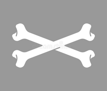 交叉腿骨的图形隔离的.十字的骨骼部分关于骨架.