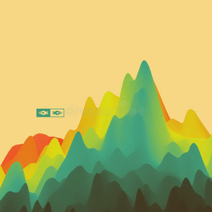 高山飞鸟山风景.山ous地形.矢量说明.水照片