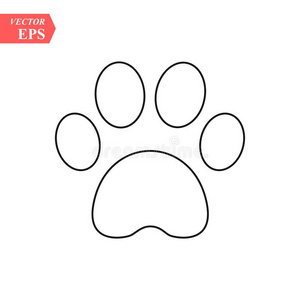 线条狗动物爪子偶像照片线条矢量脚狗猫说明插画