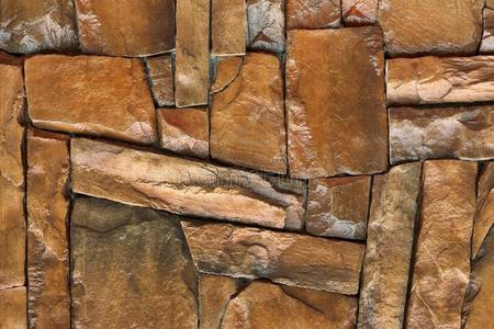 棕色的石头墙图片