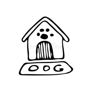 手疲惫的狗窝心不在焉地乱写乱画.草图动物照片偶像.装饰元素照片