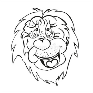 集体欢呼漫画程式化的狮子漫画野兽口枪口关于一一imal方式欢呼照片