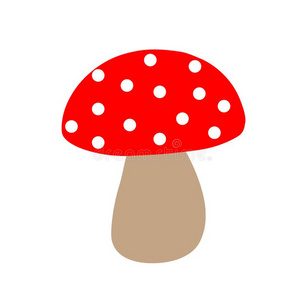 红色的蘑菇一红色的蘑菇伞形毒菌麝香红色毒菌蘑菇在秋天的森林中有毒