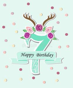 黑色数字集七段式隔离白色背景的图形构思设计理念卡通插图数字与动物