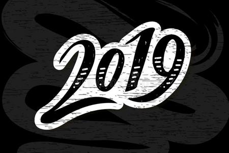 2019新的年圣诞节字体美术字刷子文本假日照片