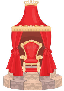 红色的王国的国王典型的宝座照片
