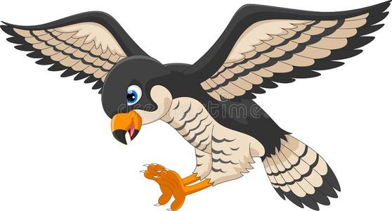 说明关于猎鹰鸟猎鹰撒布飞行章美国红隼肖像起的嘴巴在飞行中的羊群