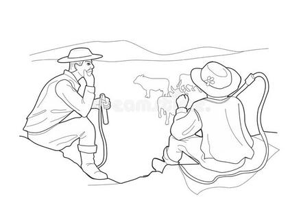 牧牛人图片-牧牛人素材-牧牛人插画-摄图新视界