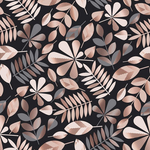 几何学的优美的秋树叶无缝的模式照片