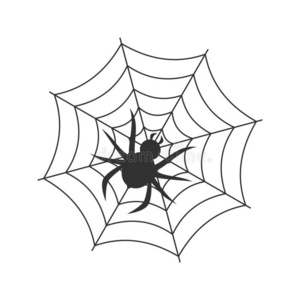 蜘蛛和蜘蛛网梗概平的偶像向白色的照片