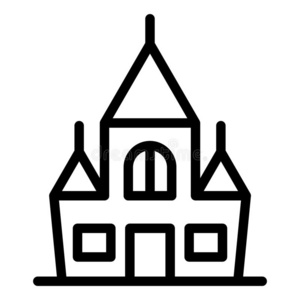 城堡线条偶像.堡垒矢量说明隔离的向白色的照片