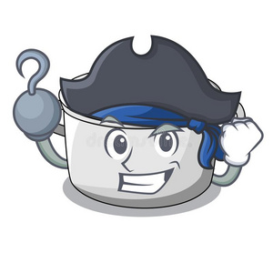 海盗蔬菜汤和面团采用罐漫画照片