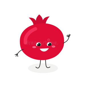 矢量说明关于漂亮的漫画石榴照片