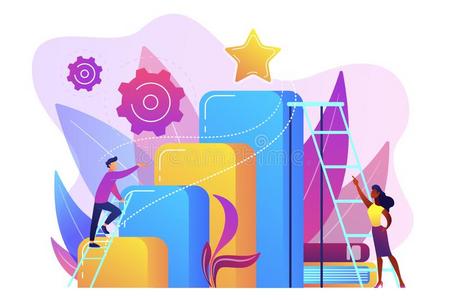 商业抱负观念矢量说明.照片