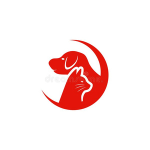 猫和狗矢量轮廓照片