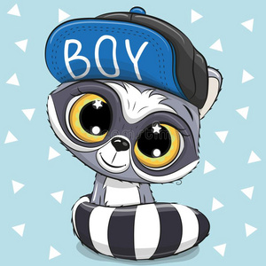 漂亮的漫画浣熊向一白色的b一ckground照片