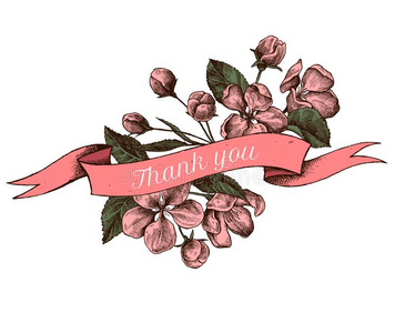 带设计关于苹果花和谢谢你唱.手疲惫的英语字母表的第22个字母照片