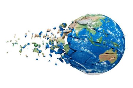 蓝色破碎的地球图片