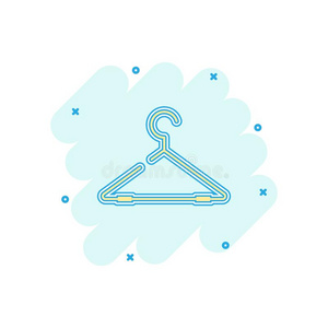 矢量漫画衣架偶像采用喜剧的方式.衣柜支持器符号照片