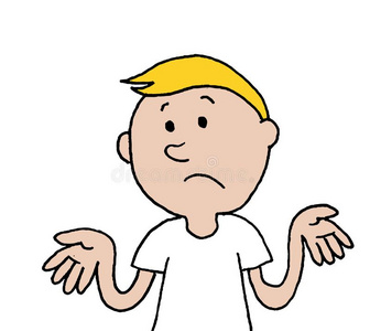 小无知小的男孩制造一手势关于不知悉的或不underst一nding照片