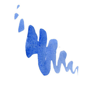 5684水彩蓝色质地说明.隔离的说明伊特姆照片