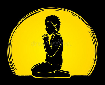 男孩赞扬上帝,祈祷,基督教徒祈祷,谢谢你上帝照片