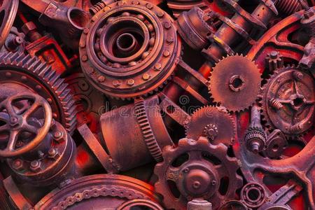 蒸汽朋克质地,背景和机械的部,齿轮轮子照片