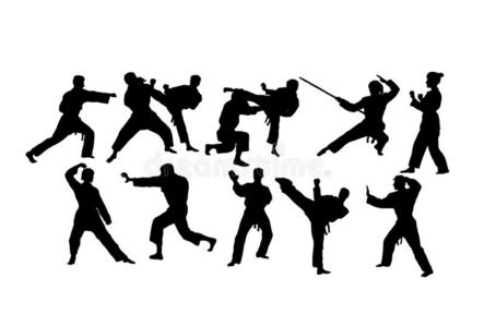 军事活动空手道运动活动轮廓照片