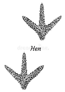 母鸡脚印说明,绘画,版画,墨水,线条艺术,英语字母表的第22个字母照片