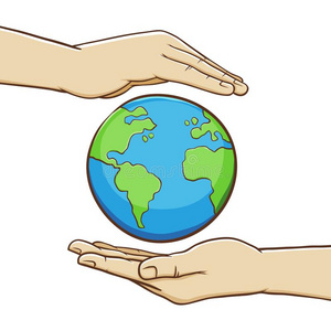 一副关于手保护行星地球照片