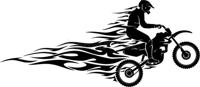 摩托车越野赛火焰照片