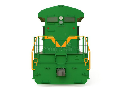 现代的绿色的柴油机铁路火车头和伟大的动力和斯特雷照片