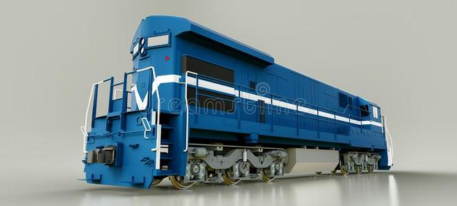现代的蓝色柴油机铁路火车头和伟大的动力和斯特恩照片