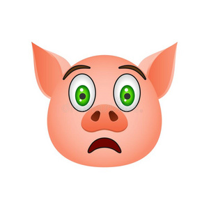 偶像faroeislands法罗群岛孤立的表情符号卡通猪跳跃快乐颜色表情符号