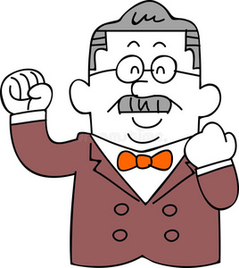 一男性的校长是(be的三单形式热心的照片