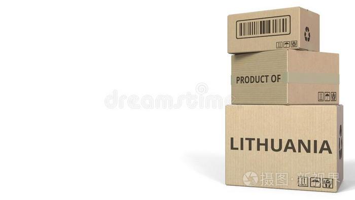 落下盒和产品关于立陶宛文本.观念的3英语字母表中的第四个字母撕碎