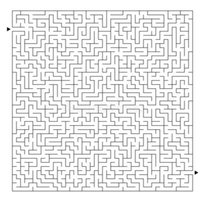 困难的正方形迷宫.游戏为小孩和成年的人或动物.