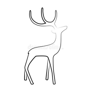绘画鹿图片
