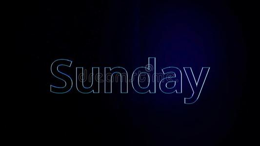 星期日文本单词3英语字母表中的第四个字母生气向黑的背景.