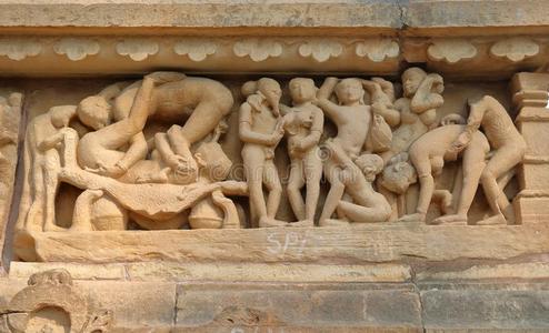 性欲的雕像向指已提到的人墙在外面指已提到的人庙关于卡朱拉霍照片