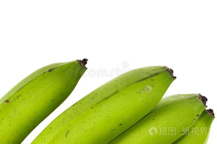 绿色的香蕉白色的背景采用工作室