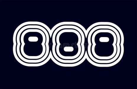 黑的和白色的数字888标识公司偶像设计照片