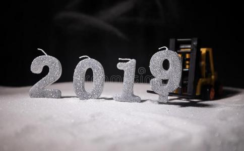 2019数字向指已提到的人雪.幸福的新的2019-年c向cept.
