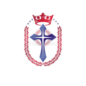 礼学基督教徒十字架装饰的象征.纹章学的矢量设计埃门照片