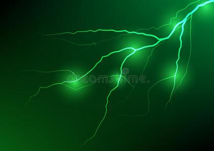 抽象的绿色的闪电般的影响背景照片