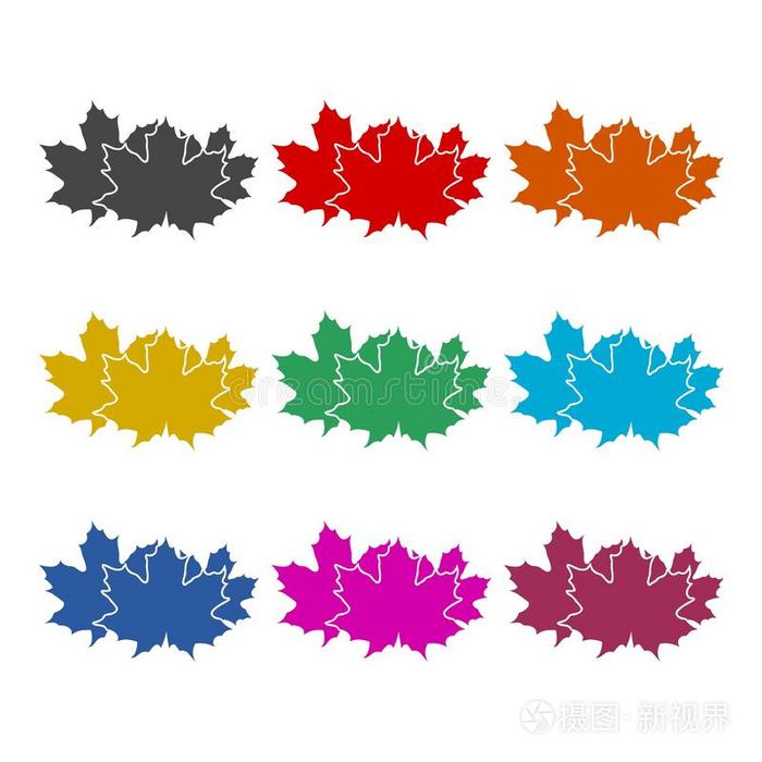 枫树叶子偶像或标识,秋象征,col或放置